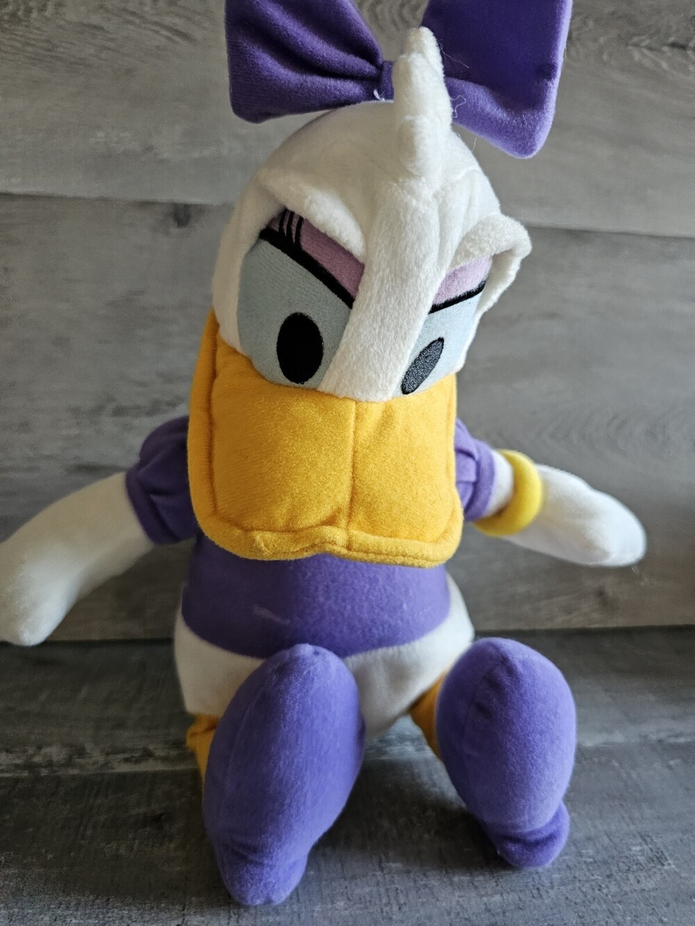 Disney Just Play Daisy Duck Plush Lavender Stuffed Animal Toy 12" Sitting